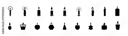 Set candle silhouettes for religion commemorative and party.