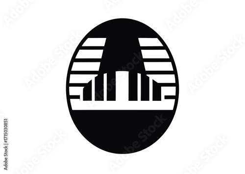 egg with piano keys silhouette vector art icon