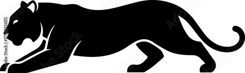 Sleek black panther stalking forward with powerful grace, embodying speed and predatory focus