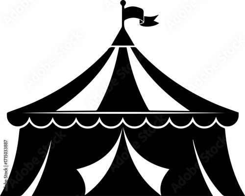 Iconic circus tent silhouette evokes wonder and excitement for unforgettable entertainment events