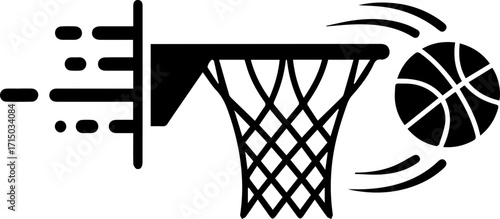 Dynamic basketball soaring into net capturing winning moment of action-packed game