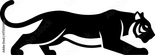 Sleek black panther prowling with powerful grace, embodying primal strength and stealthy elegance