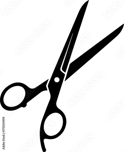 Sharp professional scissors poised for precise cutting action, symbolizing creation and transformation.