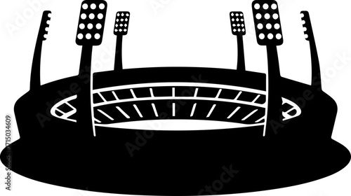 Iconic stadium silhouette with bright floodlights ready for thrilling sporting events and concerts