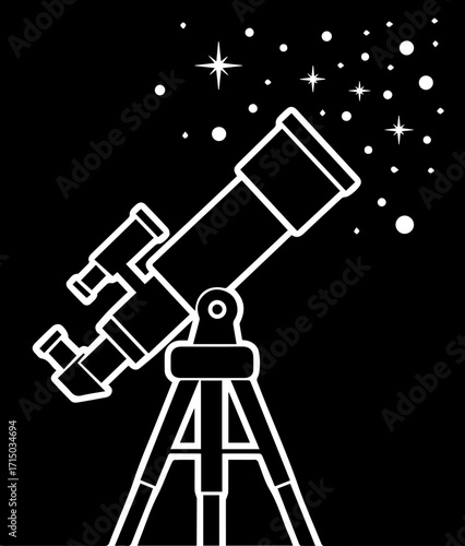 Explore the cosmos with this detailed telescope, gazing at brilliant stars and nebulae for scientific discovery