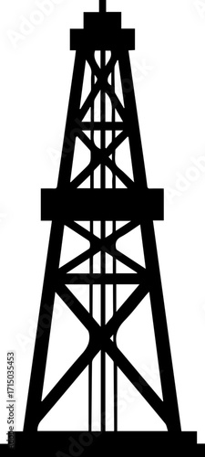 Powerful oil rig silhouette symbolizes energy extraction and industrial might for your projects
