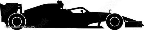 Sleek Formula 1 race car silhouette capturing speed, power, and athletic competition