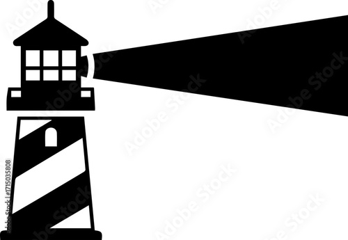 Iconic lighthouse beams guiding light across vast ocean, symbolizing hope and navigation