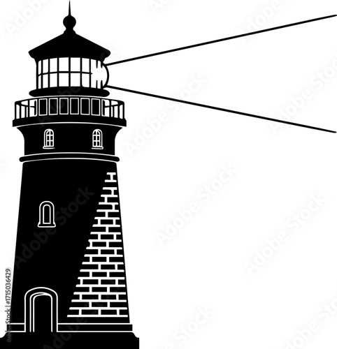 Iconic lighthouse projects guiding beams across dark waters, symbolizing hope and navigation.