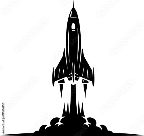 Dynamic rocket launch ignites upward journey, symbolizing innovation and ambition for future growth.