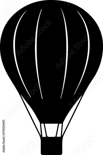 Bold hot air balloon silhouette ready for adventure, symbolizing freedom and exploration.