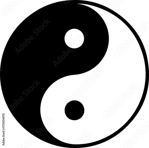 Classic Yin Yang symbol representing balance, harmony, and duality, perfect for spiritual and philosophical concepts.