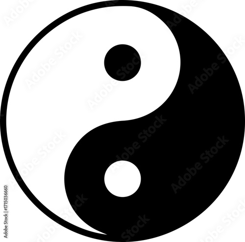 Harmonious Yin Yang symbol represents balance, duality, and interconnectedness in a clean design.