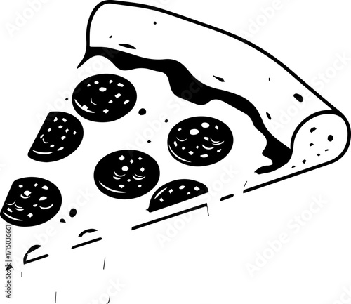 Delicious pepperoni pizza slice dripping with cheesy goodness, perfect for food lovers and restaurants.