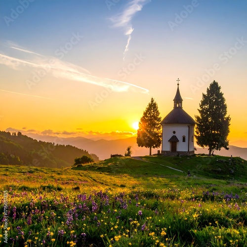 Sunrise Chapel in the Mountains.