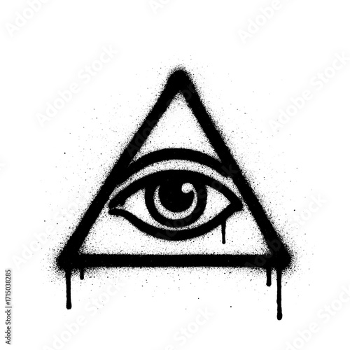 symbol of the all-seeing eye of god - spray paint art style