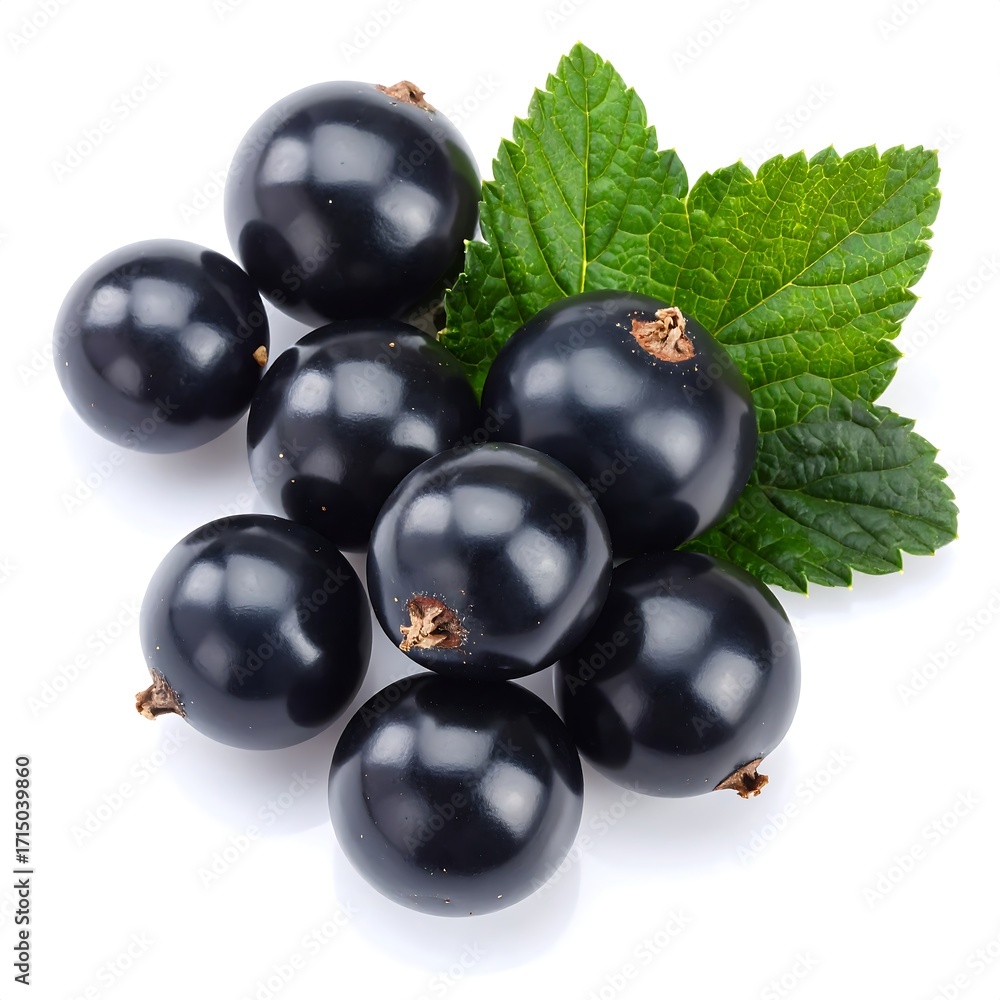 Fototapeta premium Fresh black currants with leaves