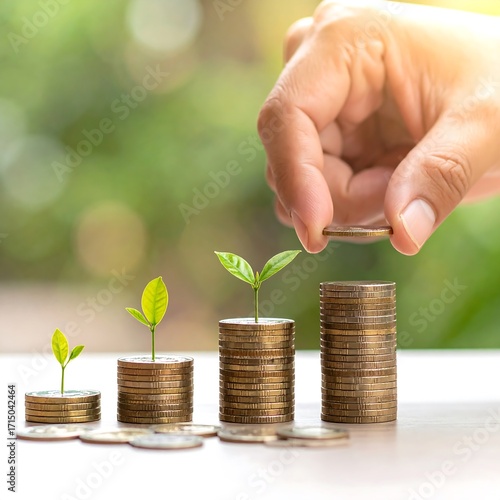Saving Money Growing Investment.