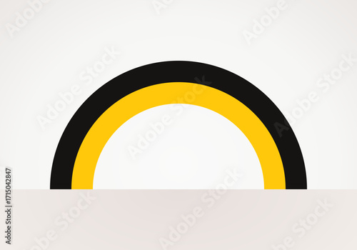 Semicircular flag of Baden-Wurttemberg or Munich. Arc shape like a rainbow.