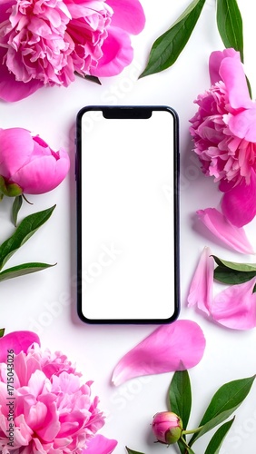Pink Peonies and a Smartphone.