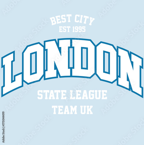 london best city varsity typography vector illustration.