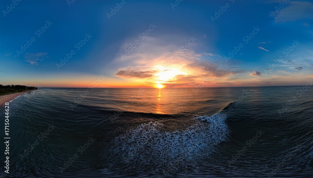 Obraz premium Sunset Over Ocean 360 Degree Hdr Panoramas