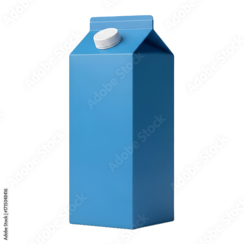 Blue milk carton isolated on transparent background