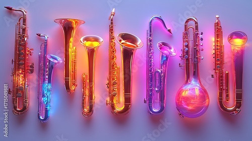 Colorful musical instruments