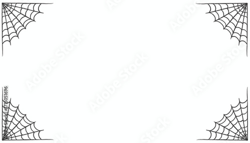 Creepy spider web frame on white for Halloween Spooky border for seasonal events