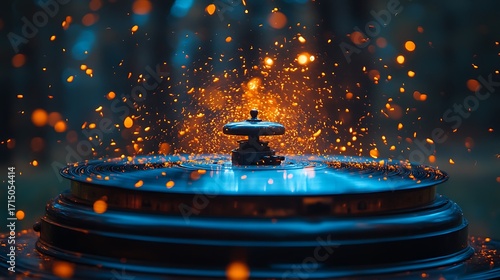 Fire sparks over cooking pot