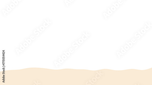 Minimalist graphic of rolling sandy dunes or a tranquil beach line against a vast white sky, ideal for clean designs, serene backgrounds, or travel concepts.