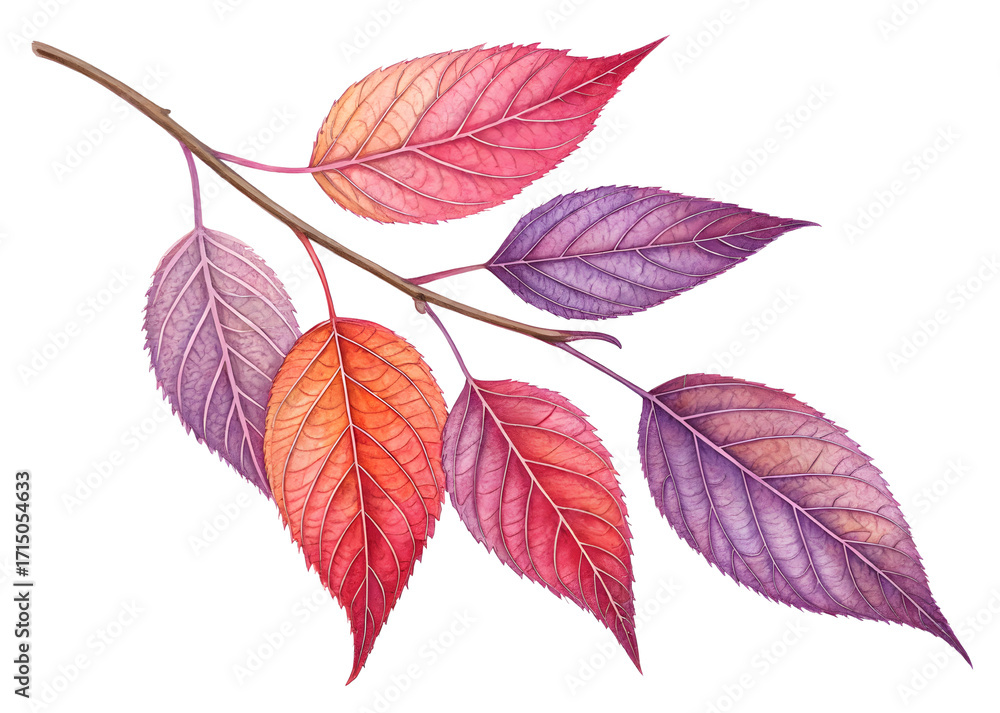 Obraz premium Autumn leaves isolated on white background