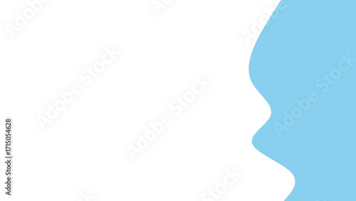 Clean abstract background featuring a smooth, wavy light blue shape on a pure white canvas, ideal for modern design or copy space.