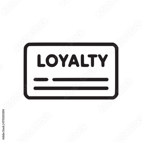Vector art of loyalty card icon this minimalist vector graphic represents a customer rewards program, symbolizing customer retention, brand loyalty, and repeat business in a simple, modern design