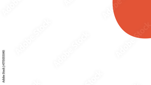 Clean white background with a vibrant orange abstract circle in the corner. Ideal for copy space, modern design, or branding, conveying simplicity and energy.