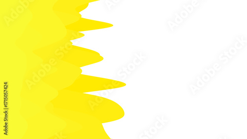 Dynamic yellow abstract background featuring vibrant wavy and pointed shapes against a clean white backdrop, ideal for modern design elements.