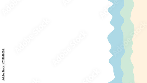Serene abstract background with gentle wavy vertical lines in soft pastel blue, green, and beige, ideal for peaceful design, branding, or creative use.