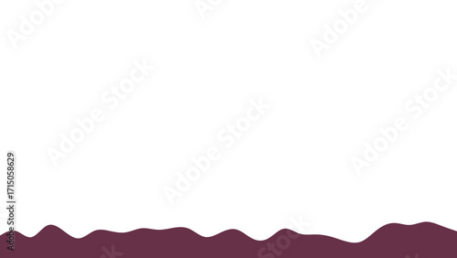 Wavy organic dark maroon shape creating a minimalist border on a clean white background. Ideal for graphic design, product presentations, or elegant branding with ample copy space.
