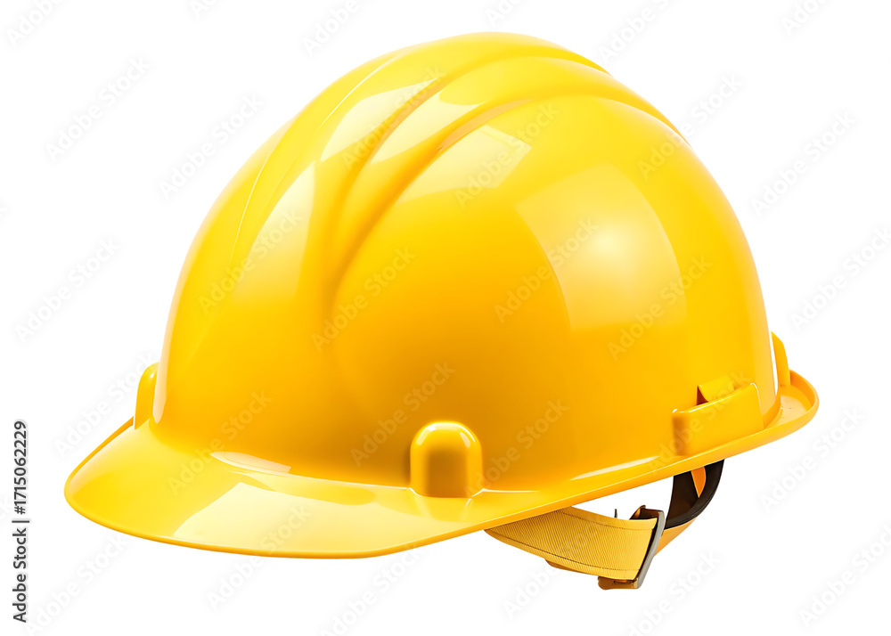 Fototapeta premium Yellow hard hat isolated on a transparent background