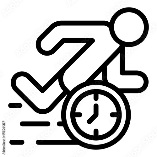 pace outline icon showing running activity with timer