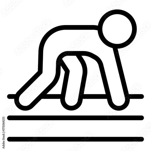 start pose outline icon for running competition preparation