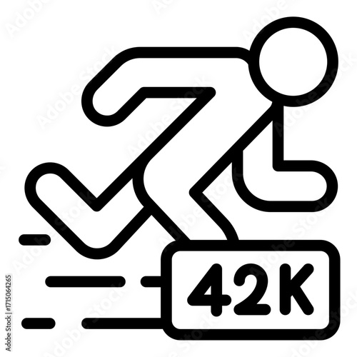 marathon outline icon for long distance running activity