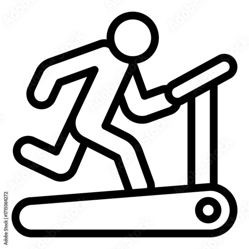 treadmill outline icon used in gym fitness training