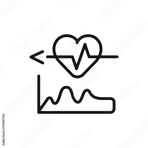 Heartbeat Line Icon Medical Cardiogram Symbol Health Monitoring Illustration Vector Design