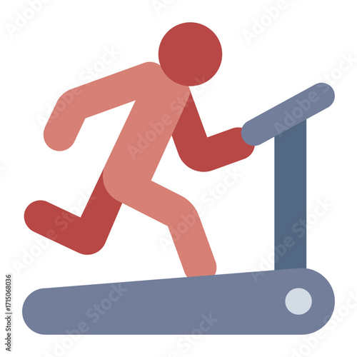 treadmill flat icon used in gym fitness training