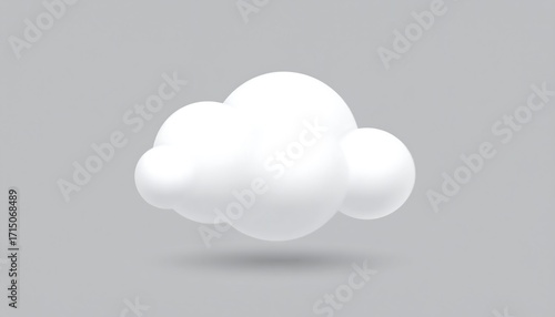 Simple 3D cloud graphic on gray background