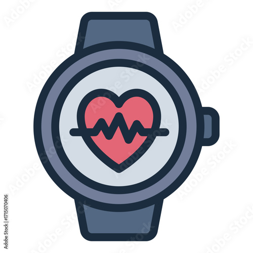 heart rate filled line icon used in health and sport activity
