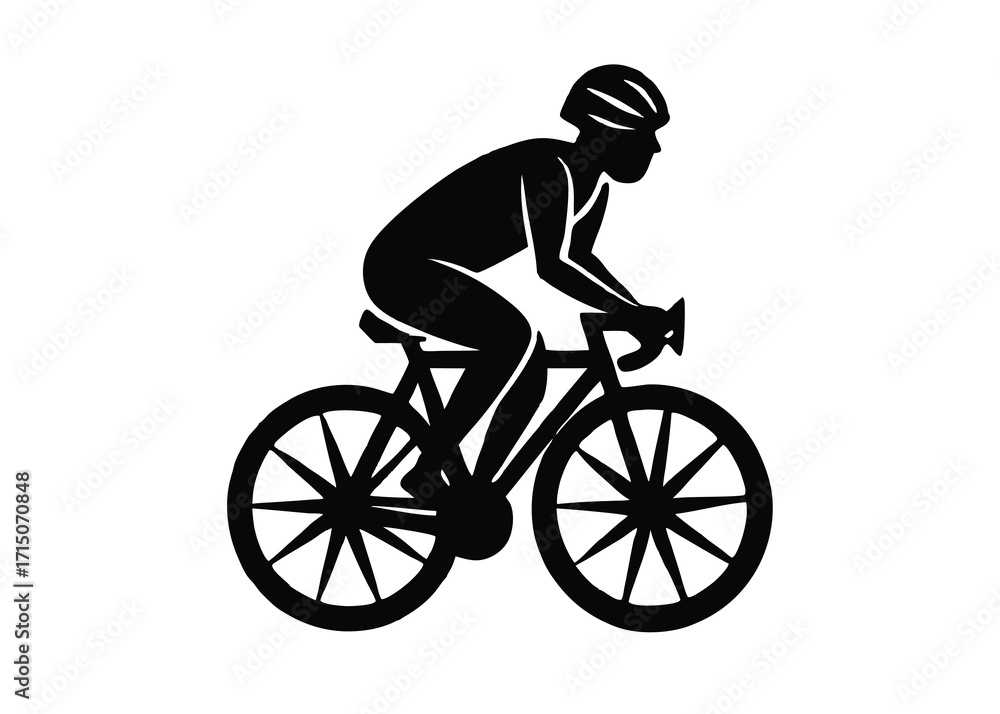 Naklejka premium cyclist silhouette vector art icon