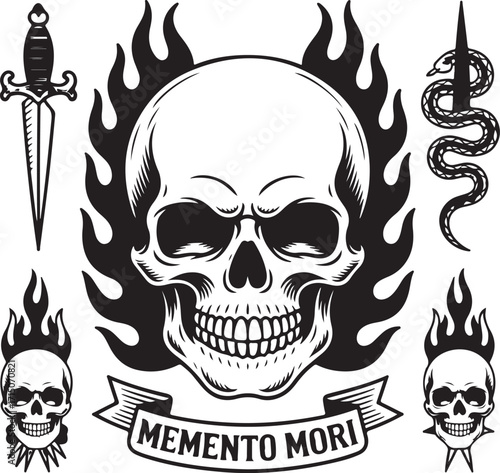 Skull Tattoo Design Set
