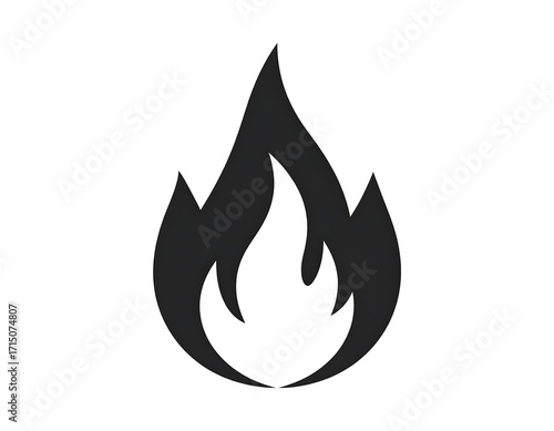 Simple black fire symbol